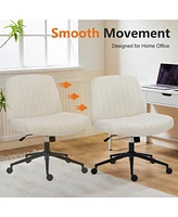 Beige Fabric Office Chair with Adjustable Swivel