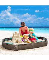 Streamdale Furniture Kids Outdoor Sandbox: 72" Oval with Cover