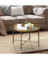 Hammered Tray Round Coffee Table