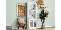 Streamdale Furniture Contemporary Acrylic Sideboard Cabinet with Adjustable Bookshelf