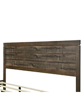 Streamdale Furniture King Platform Bed with Rustic Wood Slats