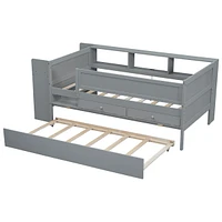 Multi-Functional Twin Daybed with Storage and Extras, Gray
