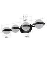 Minimalist Led Vanity Light with Frosted Glass Shades in Black