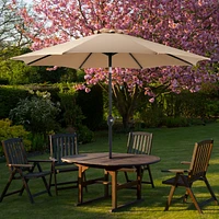 9ft Outdoor Patio Umbrella with Tilt and Crank, Uv and Waterproof (Khaki)