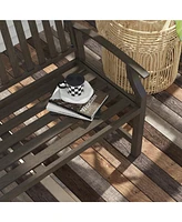 Brown 46" Wood-Look Garden Bench
