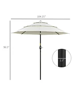 3-Tier Patio Umbrella with Crank and Tilt