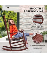 Streamdale Furniture Wooden Outdoor Rocking Chair for Garden with High Back (Supports 352 lbs.)