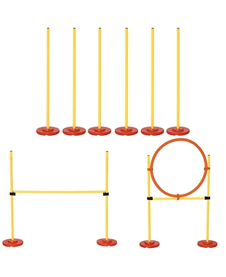 Simplie Fun 3-Piece Dog Agility Kit: Hoop, Hurdle, Weaves