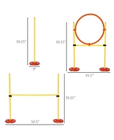 Streamdale Furniture 3-Piece Dog Agility Kit: Hoop, Hurdle, Weaves