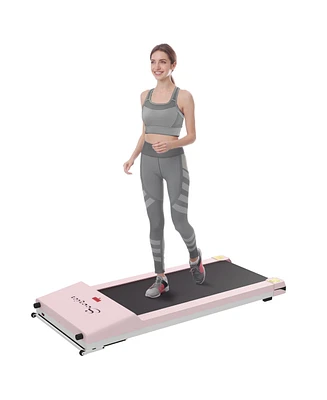 Simplie Fun Under Desk Treadmill with Remote, Led Display, Foldable Wheels, Max. 264 lbs