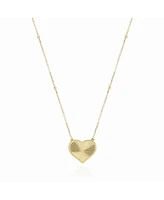 The Lovery Fluted Gold Single Heart Necklace 14K Gold