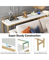 Tribesigns 70.9 inch Extra Long Sofa Table Rustic Industrial Console Table Behind Couch, Narrow Entryway Hallway Table Skinny Sofa Bar Table for Livin