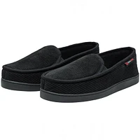 Alpine Swiss Mens Wide Moccasin Slippers Memory Foam Slip On Indoor House Shoes