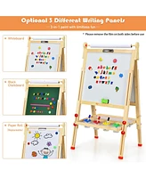 Vebreda Kids Art Easel with Paper Roll Double-Sided Regulable Drawing Easel Plank