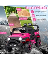 Vebreda 12V Electric Kids Ride on Truck with Remote Control and Music-Pink