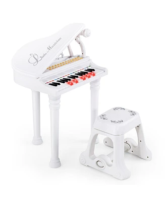 Vebreda 31 Keys Kids Piano Keyboard with Stool and Lid-White