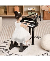 Vebreda 31 Keys Kids Piano Keyboard with Stool and Lid-White