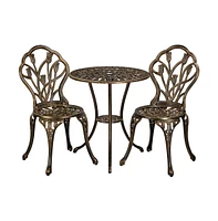 Yaheetech 3 Piece Patio Bistro Table Set with Umbrella Hole