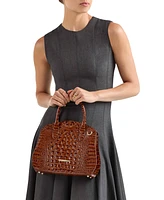 Brahmin Rosetta Vanderbilt Embossed Leather Satchel