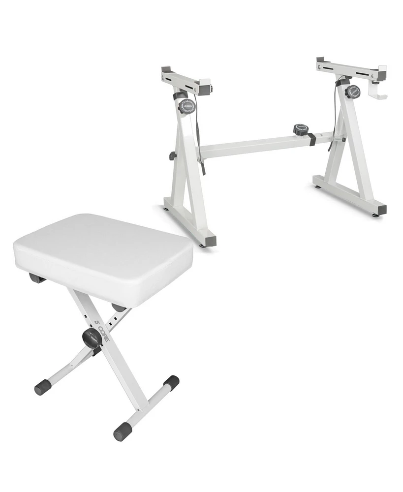 5 Core Keyboard Stand Adjustable z Style Piano Riser + Keyboard Piano Bench