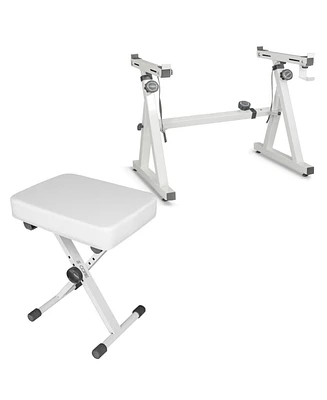 5 Core Keyboard Stand Adjustable z Style Piano Riser + Keyboard Piano Bench