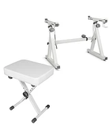 5 Core Keyboard Stand Adjustable z Style Piano Riser + Keyboard Piano Bench