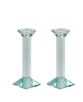 Lainy Home Pair of 9" Classy Crystal Candlesticks