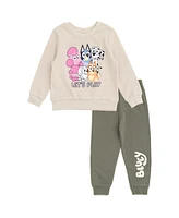 Bluey Boys Fleece Sweatshirt and Jogger Pants Outfit Set to (12 Months