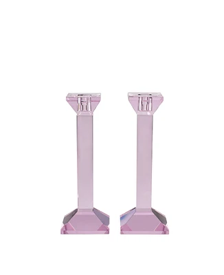 Lainy Home Pair of 9" Classy Crystal Candlesticks