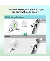 Nelko Genuine P21 Label Maker Tape, Adapted Label Print Paper, 14x40mm (0.55"x1.57"), Standard Laminated Labeling Replacement, Multipurpose of P21, 18