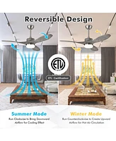Sugift 48 Inch Wood Ceiling Fan with Led Lights and 6 Speed Levels