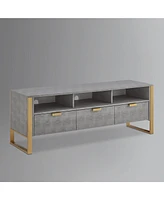 Nicole Miller Landan Faux Shagreen Tv Stand