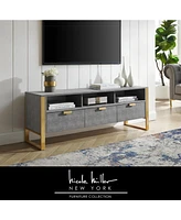 Nicole Miller Landan Faux Shagreen Tv Stand