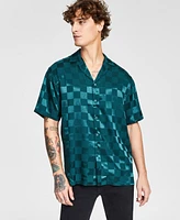 Tinsel Men's Checkered Short Sleeve Button-Front Camp Shirt