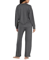 Honeydew Women's 2-Pc. Henley French Terry Pajamas Set