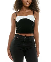 Alex & Sophia Juniors' Bow Accent Sleeveless Velvet Top