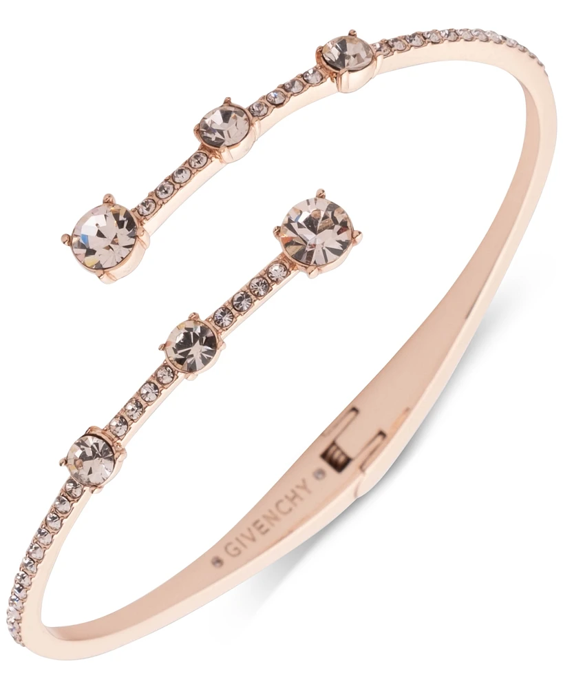 Givenchy Crystal Stone Pave Bypass Bangle Bracelet