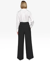 Karl Lagerfeld Paris Women's Wide-Leg Foldover-Waist Pants