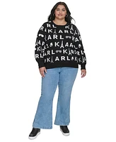 Karl Lagerfeld Paris Plus Signature Beaded Sweater, Created for Macy's