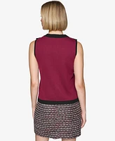 Karl Lagerfeld Paris Women's Crewneck Sleeveless Sweater