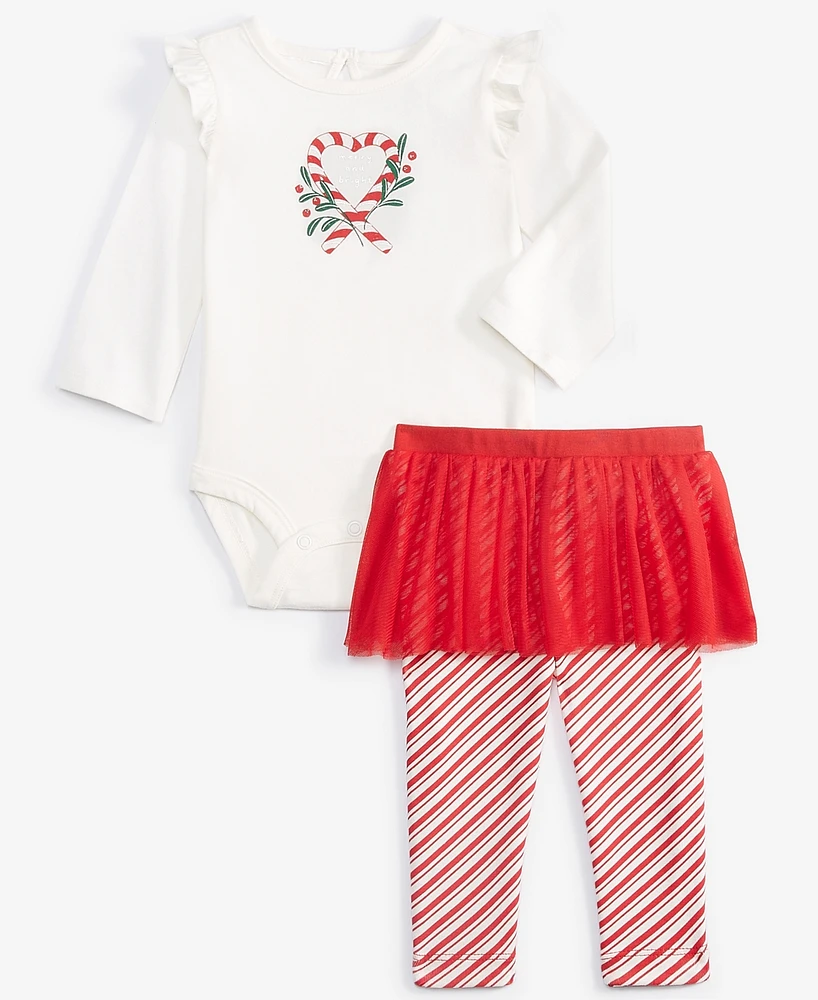 Carter's Baby Girls Merry Bright Bodysuit & Tutu Pants, 2 Piece Set