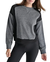 Dkny Women's Active Colorblocked Crewneck Dropped-Shoulder Top