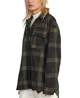 Rvca Juniors' Polar Birdie Plaid-Print Shirt Jacket