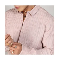 Campus Sutra Men's Blush Self-Design Striped Shirt