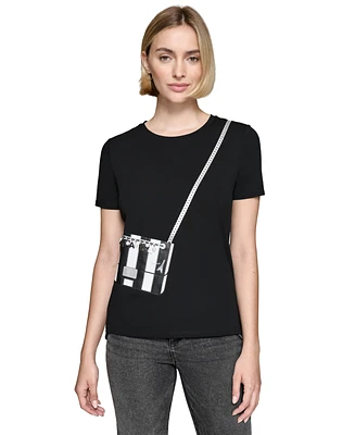 Karl Lagerfeld Paris Women's Cross-Body T-Shirt