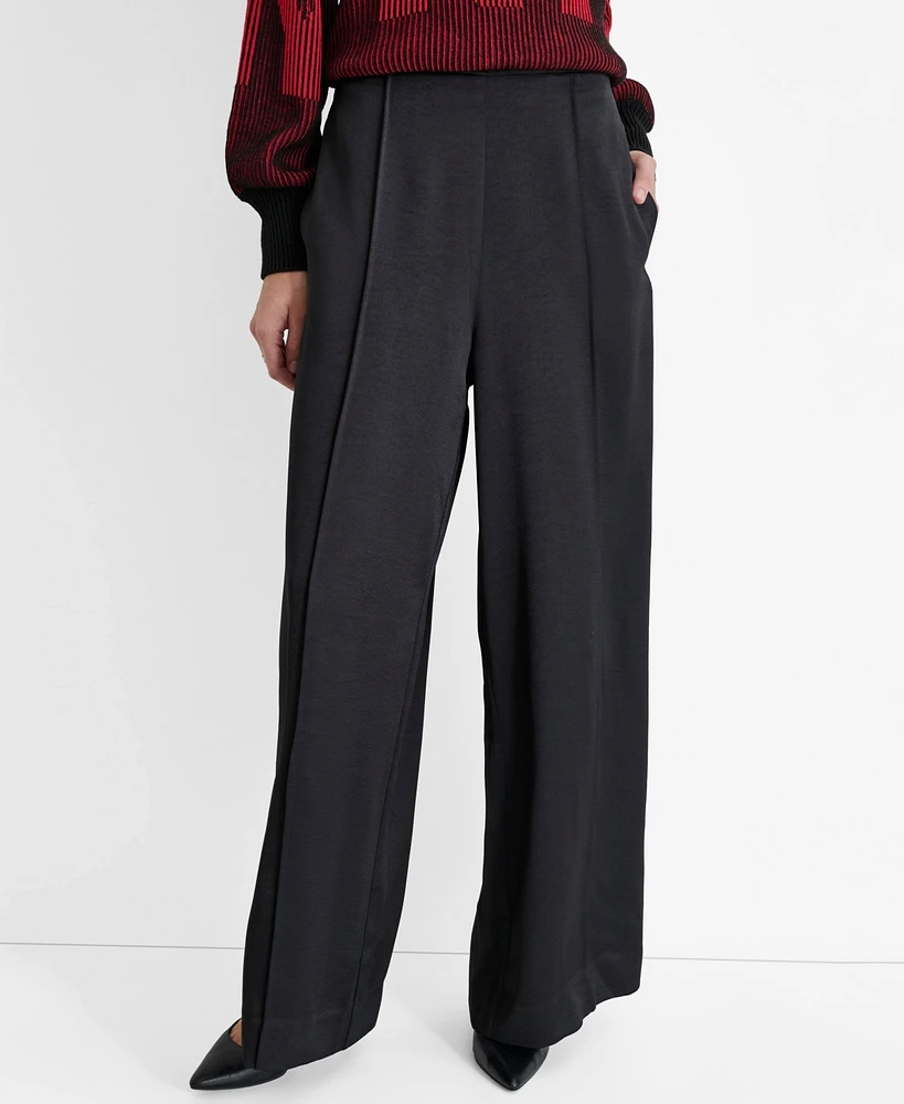 Dkny Women's High-Rise Wide-Leg Pintuck Pants