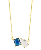 Adornia Gold Adjustable Crystal colored Double Stone Necklace