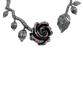 Betsey Johnson Faux Stone Rose Collar Necklace