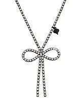 Betsey Johnson Faux Stone Bow Pendant Rhinestone Necklace
