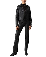 Sanctuary Women's Davidson Black-Coated Trucker Jacket